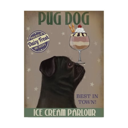 Fab Funky 'Pug, Black, Ice Cream' Canvas Art,18x24